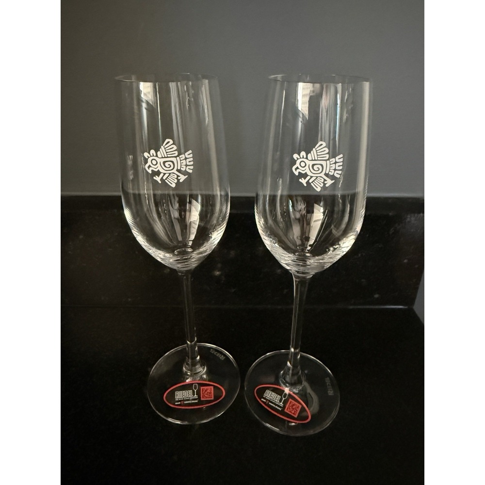 Riedel Partida Tequila Glasses Set of‎ 2 Unique Partida Logo Emblem 640818 NEW